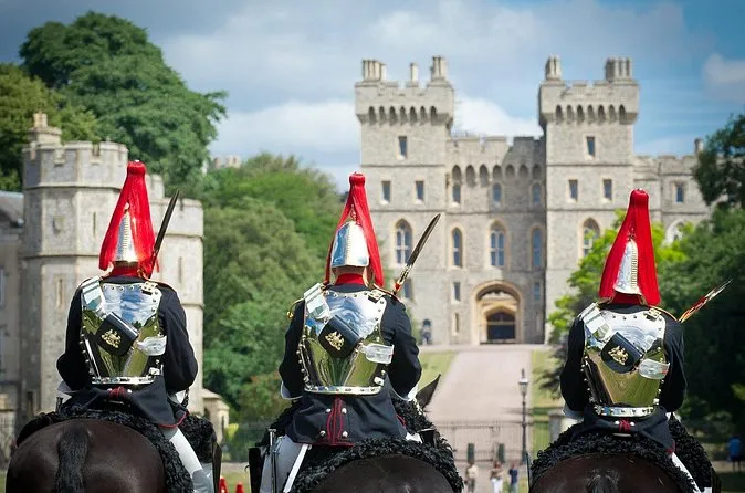 Guards on horseback in front of Windsor Castle